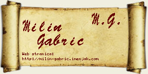 Milin Gabrić vizit kartica